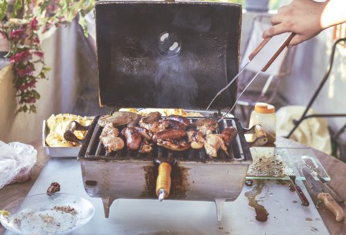 Small BBQ with food