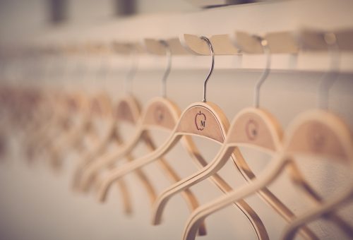 Row of clothes hangers