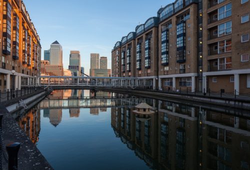 Pedestrian bridge over water