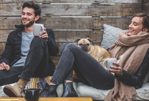 Couple sharing coffee