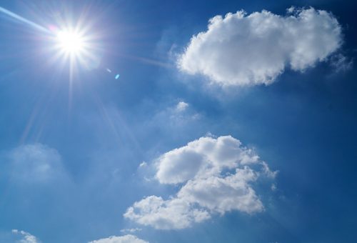 Sunny sky with clouds