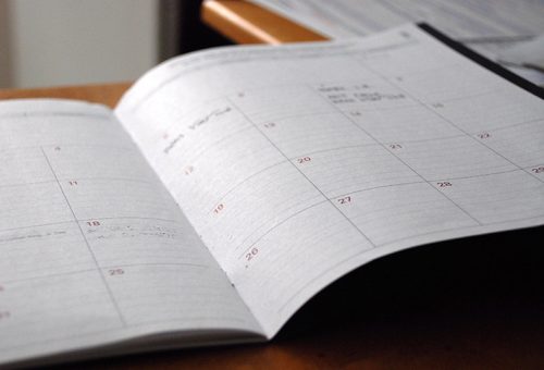 Calendar with dates