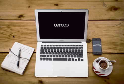 Coreco on laptop and mobile phone