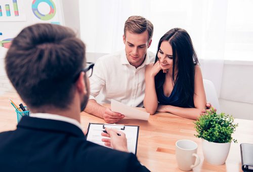 Couple looking at paperwork