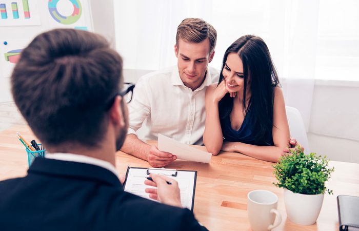 Couple looking at paperwork