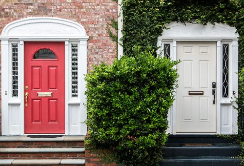 Two front doors side by side