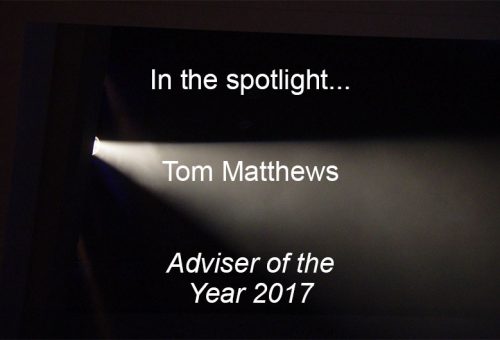 In the Spotlight graphic: Tom Matthews, Adviser of the Year 2017