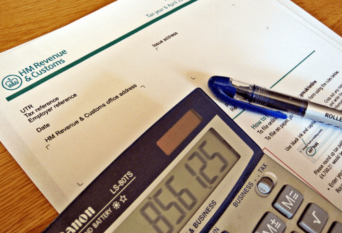 Tax letter with calculator
