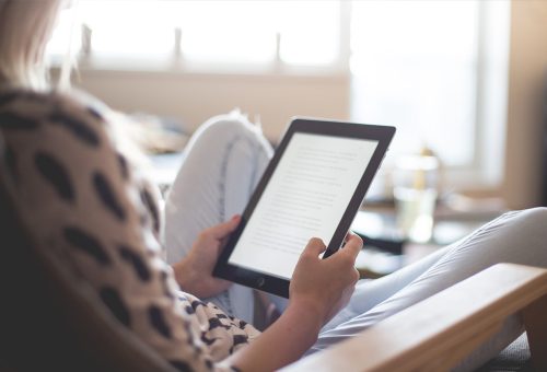 Person on a tablet