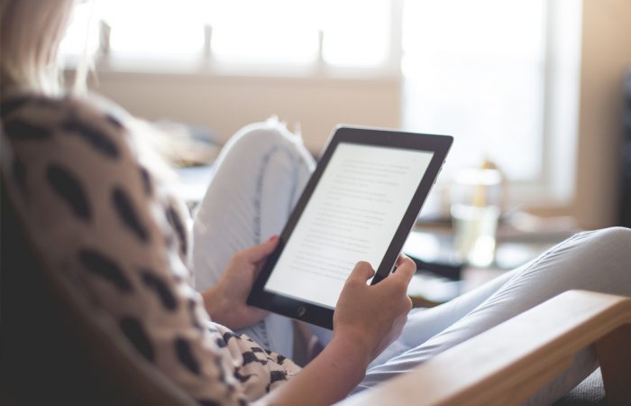 Person on a tablet
