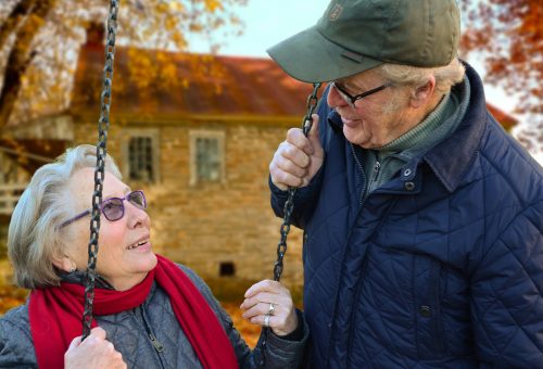 Two people looking at each other