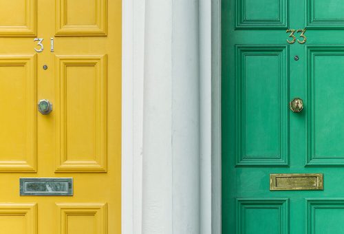Two doors side by side