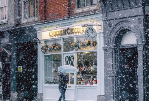 Snow on street