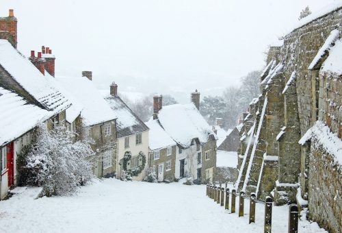 Houses and snow