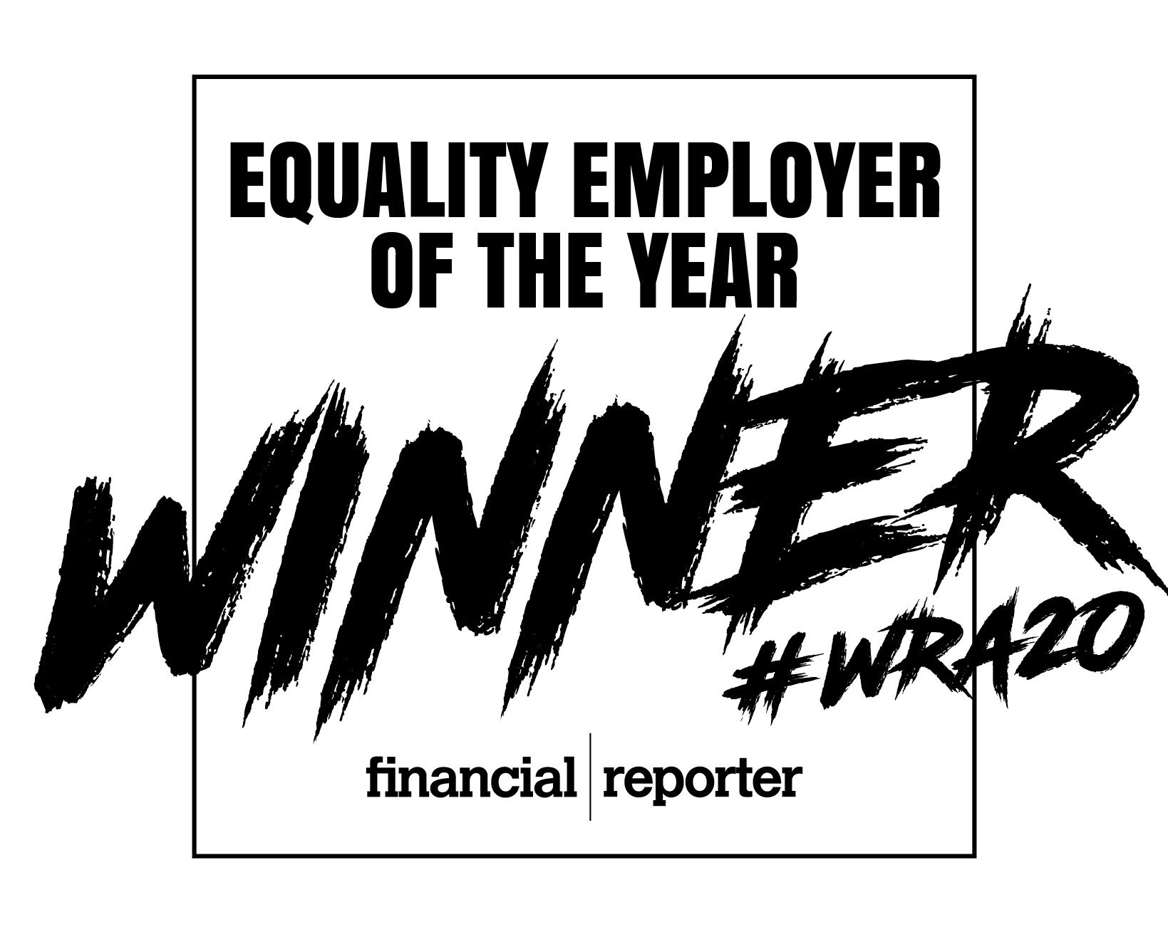 Equality Employer of the Year winner badge, Financial Reporter Awards 2020