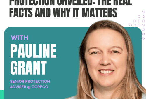 The Coreco Couch podcast graphic: Protection Unveiled, The Real Facts and Why It Matters, with Pauline Grant