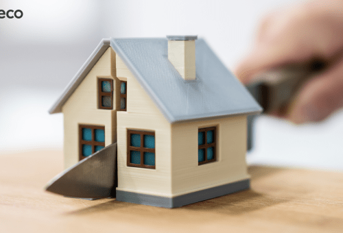 Small model house on a table
