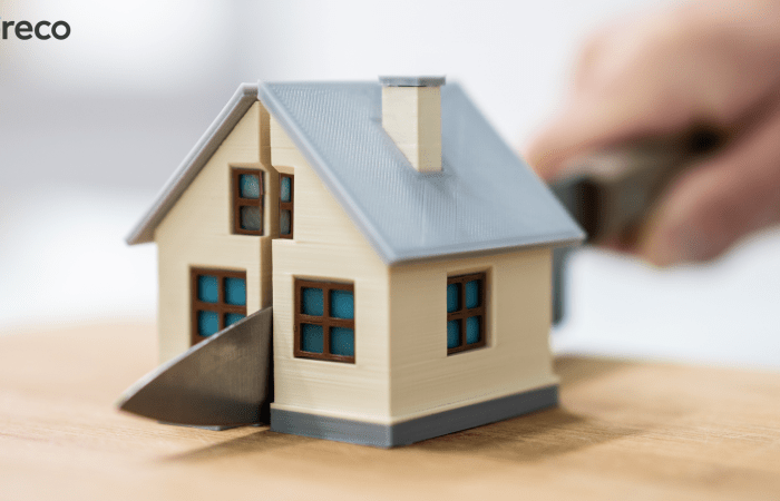 Small model house on a table