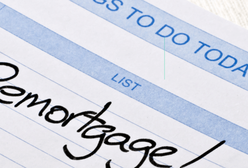 Notepad reading 'To Do Today' with 'remortgage' written on it