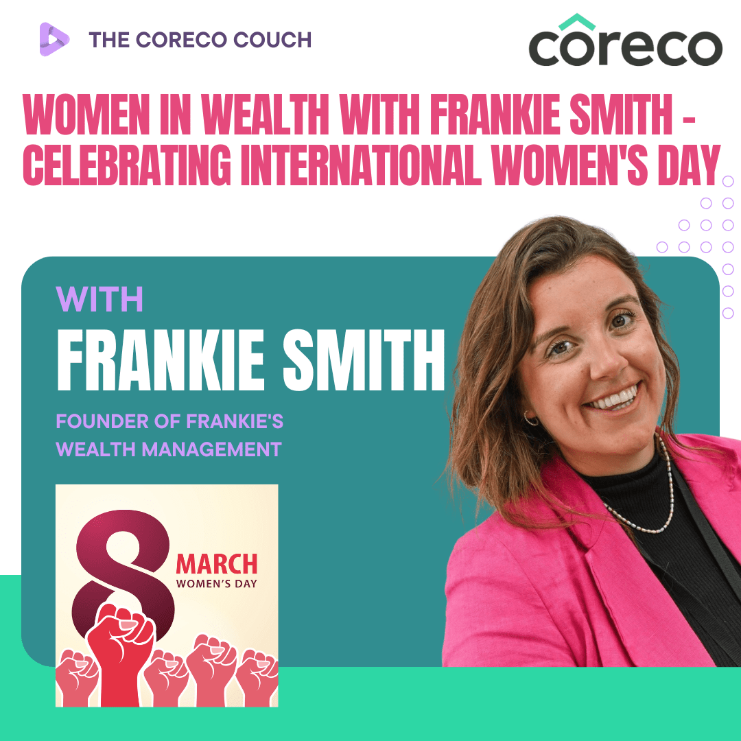 International Women's Day graphic featuring Frankie Smith, Founder of Franklin's Wealth Management