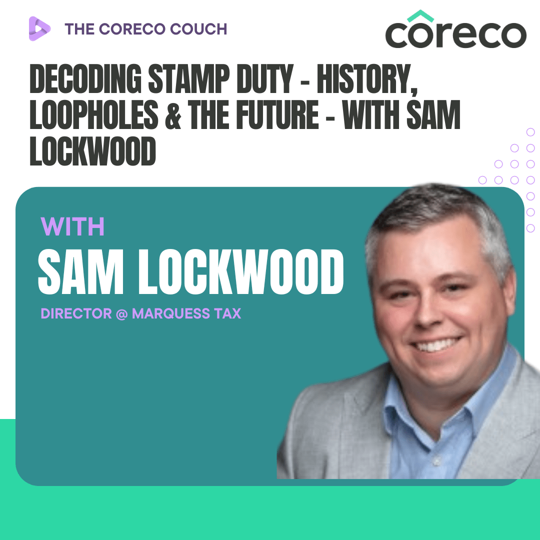 The Coreco Couch podcast graphic: Loopholes & the Future, with Sam Lockwood