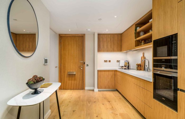 Modern kitchen with wooden cabinetry