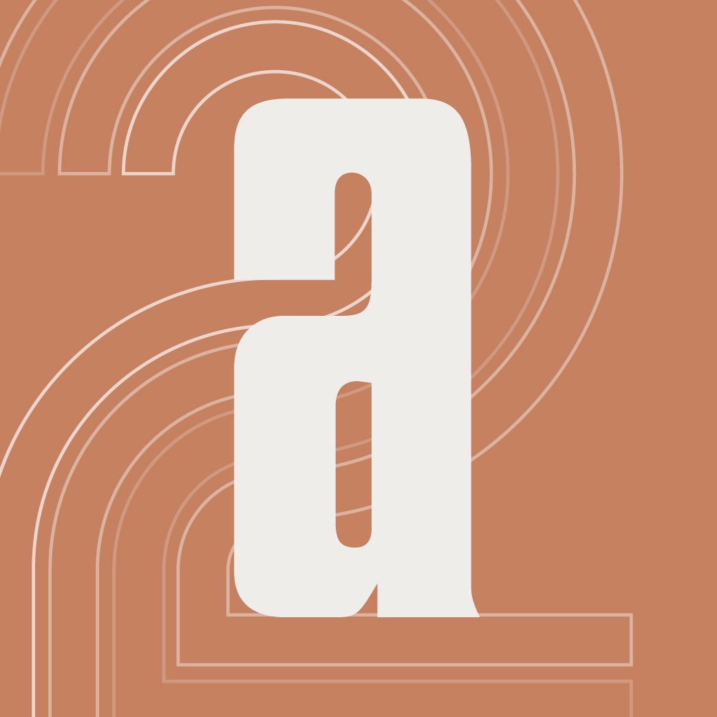 Atelier22 social media icon, orange abstract letter A design